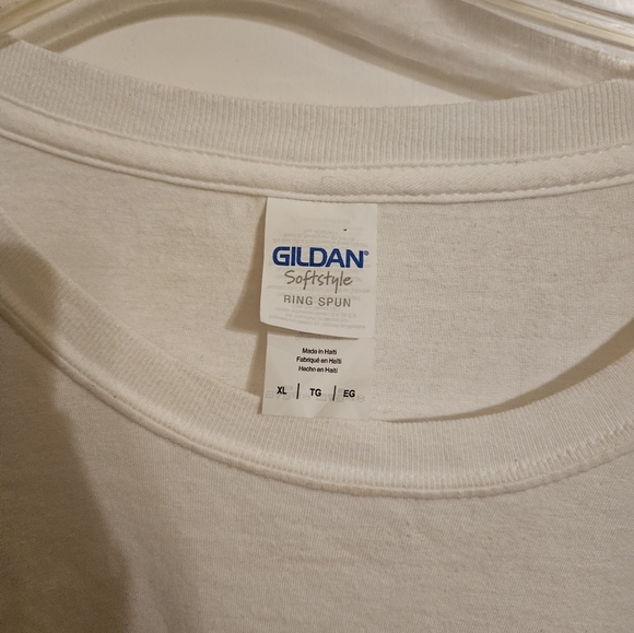 Colorful Rainbow Shirt With Sequin Sleeves by Gildan Sz XL - Picture 2 of 5